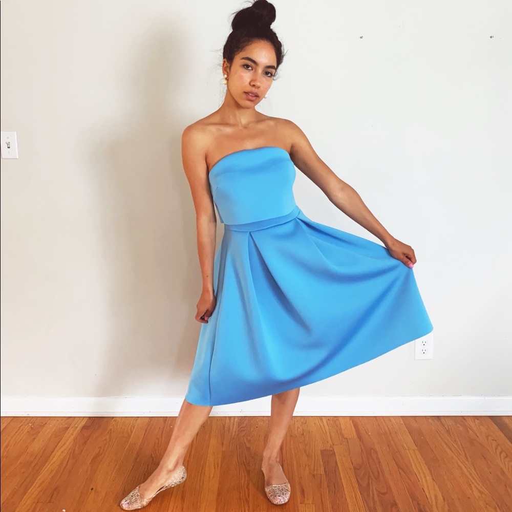 Blue ASOS prom/wedding crop top cupcake dress